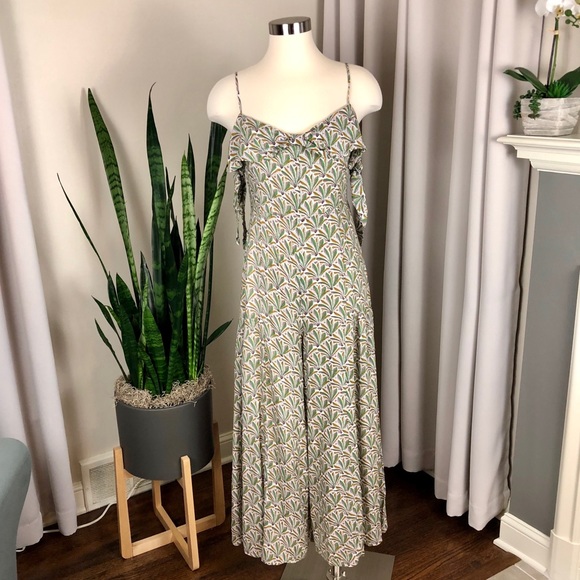 Anthropologie Feather Print Jumpsuit NWT 00P - Picture 1 of 3